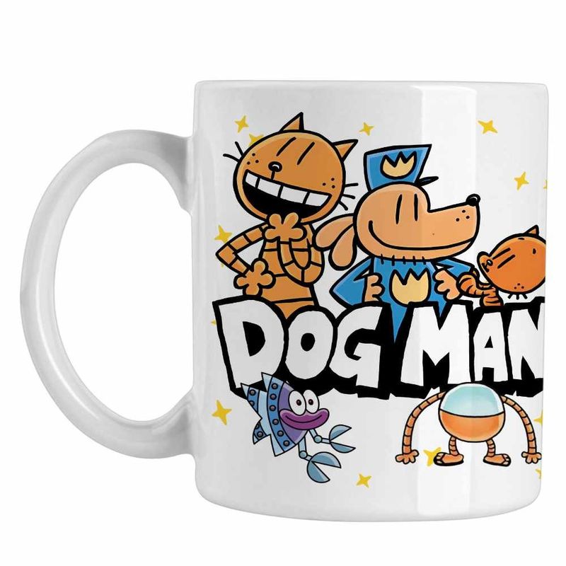 Casa si Gradina - Bucatarie si vesela - Cani si pahare - Cani si cesti - Cana Dog Man All team Dav Pilkey Capitan Chilot CoolTrend, alba, 330ml - Infinity.ro