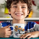 Casa si Gradina - Bucatarie si vesela - Cani si pahare - Cani si cesti - Cana Dog Man All team Dav Pilkey Capitan Chilot CoolTrend, alba, 330ml - Infinity.ro