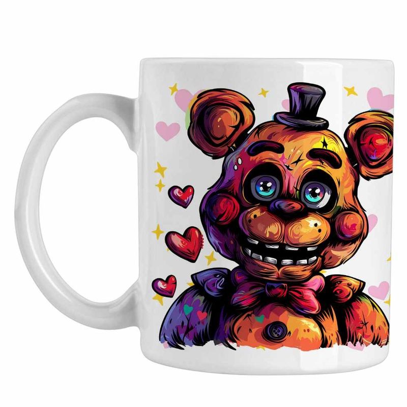 Casa si Gradina - Bucatarie si vesela - Cani si pahare - Cani si cesti - Cana Fnaf Valentines Day Dragobete Five Nights at Freddy Horror Halloween CoolTrend, alba, 330ml - Infinity.ro