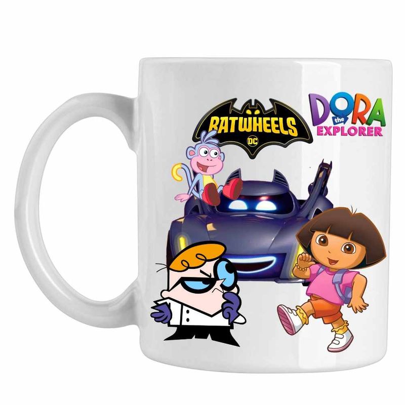 Casa si Gradina - Bucatarie si vesela - Cani si pahare - Cani si cesti - Cana Dora Exploratoarea Batwheels Dexter, CoolTrend, alba, 330ml - Infinity.ro