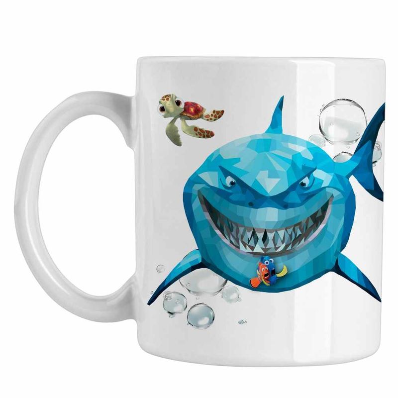 Casa si Gradina - Bucatarie si vesela - Cani si pahare - Cani si cesti - Cana Cautarea lui Nemo Bruce Rechin Ocean Geometric CoolTrend, alba, 330ml - Infinity.ro