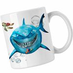 Casa si Gradina - Bucatarie si vesela - Cani si pahare - Cani si cesti - Cana Cautarea lui Nemo Bruce Rechin Ocean Geometric CoolTrend, alba, 330ml - Infinity.ro