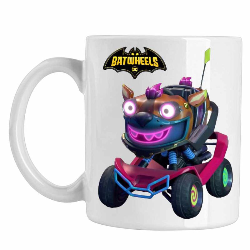 Casa si Gradina - Bucatarie si vesela - Cani si pahare - Cani si cesti - Cana Batwheels Jestah Batroti ATV Hiena Harley Quinn, CoolTrend, alba, 330ml - Infinity.ro