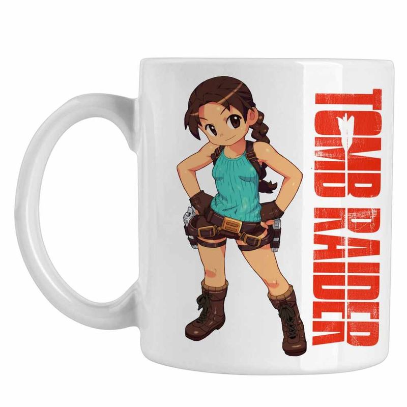 Casa si Gradina - Bucatarie si vesela - Cani si pahare - Cani si cesti - Cana Tomb Raider Chibi Fan Art Lara Croft Airsoft CoolTrend, alba, 330ml - Infinity.ro
