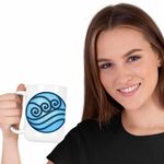 Casa si Gradina - Bucatarie si vesela - Cani si pahare - Cani si cesti - Cana Avatar Waterbender Element Simbol Maestru Apei, alba, 330ml - Infinity.ro