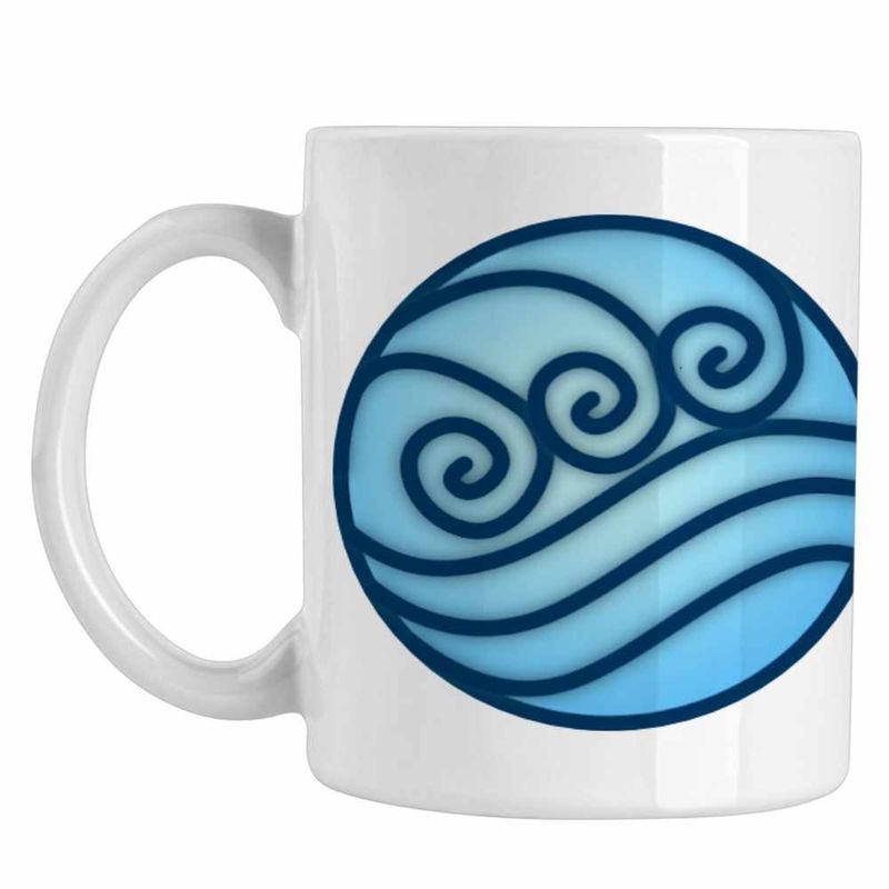 Casa si Gradina - Bucatarie si vesela - Cani si pahare - Cani si cesti - Cana Avatar Waterbender Element Simbol Maestru Apei, alba, 330ml - Infinity.ro
