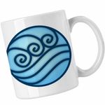 Casa si Gradina - Bucatarie si vesela - Cani si pahare - Cani si cesti - Cana Avatar Waterbender Element Simbol Maestru Apei, alba, 330ml - Infinity.ro