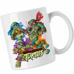 Casa si Gradina - Bucatarie si vesela - Cani si pahare - Cani si cesti - Cana Testoasele Ninja Chibi Bebelusi Mutant, CoolTrend, alba, 330ml - Infinity.ro