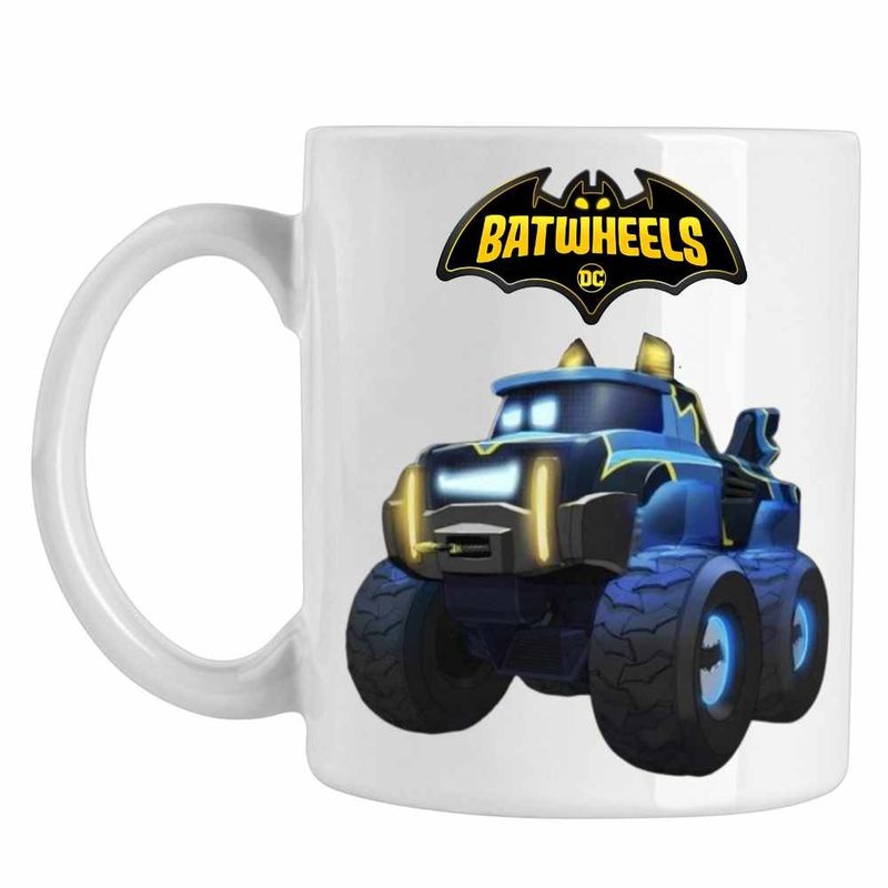 Casa si Gradina - Bucatarie si vesela - Cani si pahare - Cani si cesti - Cana Batwheels Buff Battruck Batroti Batman Desene, CoolTrend, alba, 330ml - Infinity.ro