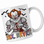 Casa si Gradina - Bucatarie si vesela - Cani si pahare - Cani si cesti - Cana Six Seven Horror Pennywise 67 Halloween CoolTrend, alba, 330ml - Infinity.ro