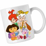 Casa si Gradina - Bucatarie si vesela - Cani si pahare - Cani si cesti - Cana Dora the Explorer Familia Flintstone Bam Bam Bebelusi, CoolTrend, alba, 330ml - Infinity.ro