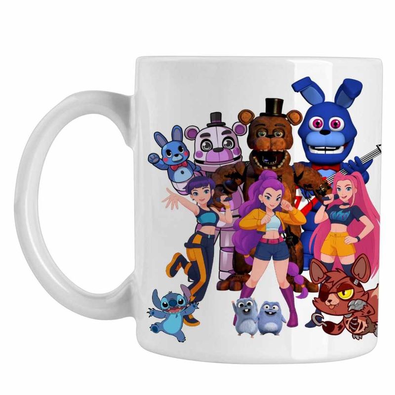Casa si Gradina - Bucatarie si vesela - Cani si pahare - Cani si cesti - Cana Fnaf Huntrix K-pop Demon Hunters Five Nights at Freddy Horror Halloween CoolTrend, alba, 330ml - Infinity.ro