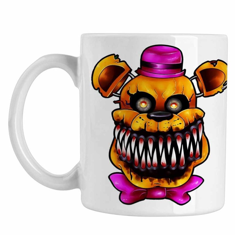 Casa si Gradina - Bucatarie si vesela - Cani si pahare - Cani si cesti - Cana Fnaf Nightmare Freddy Five Nights at Freddy Horror Halloween CoolTrend, alba, 330ml - Infinity.ro