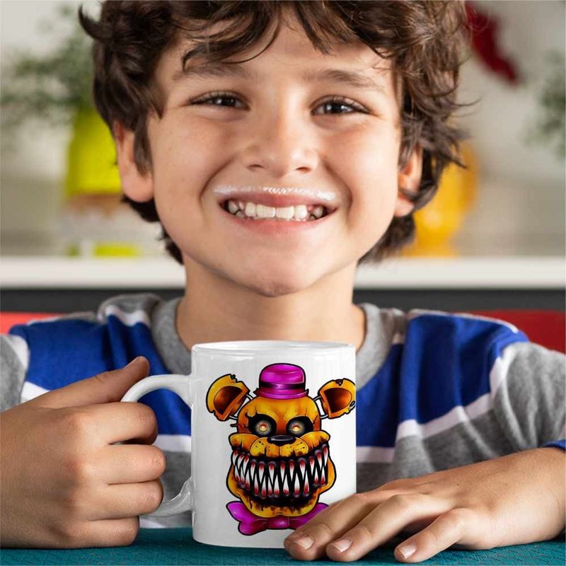 Casa si Gradina - Bucatarie si vesela - Cani si pahare - Cani si cesti - Cana Fnaf Nightmare Freddy Five Nights at Freddy Horror Halloween CoolTrend, alba, 330ml - Infinity.ro
