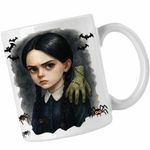 Casa si Gradina - Bucatarie si vesela - Cani si pahare - Cani si cesti - Cana Familia Addams Wednesday Hand Halloween Mana Horror Petrecere CoolTrend, alba, 330ml - Infinity.ro