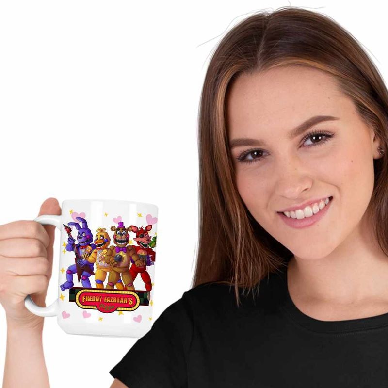 Casa si Gradina - Bucatarie si vesela - Cani si pahare - Cani si cesti - Cana Fnaf Party Five Nights at Freddy Horror Halloween CoolTrend, alba, 330ml - Infinity.ro