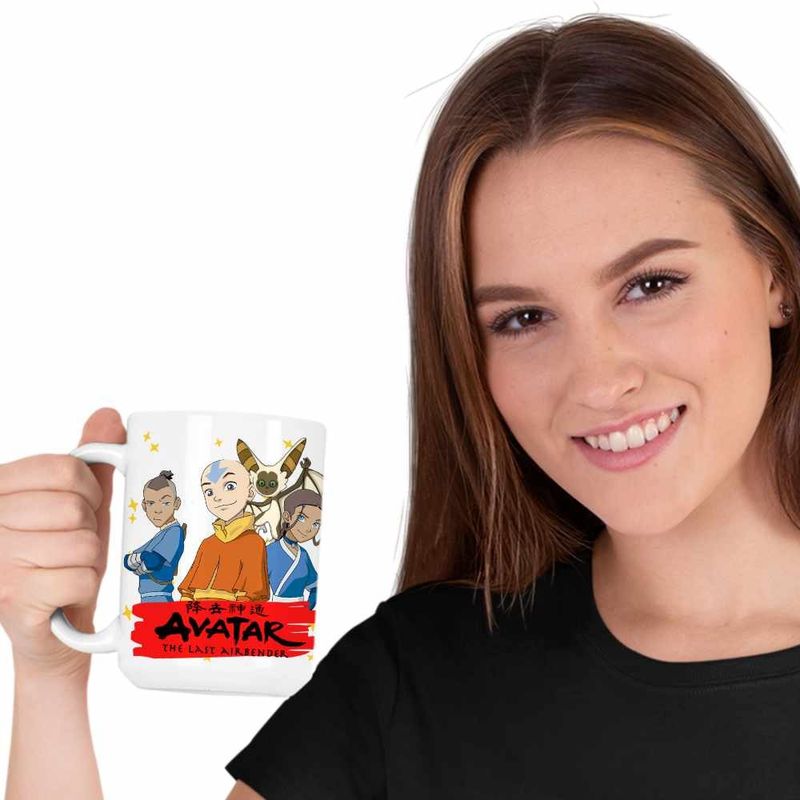 Casa si Gradina - Bucatarie si vesela - Cani si pahare - Cani si cesti - Cana Avatar Legenda lui Aang Katara Sokka Airbender, alba, 330ml - Infinity.ro