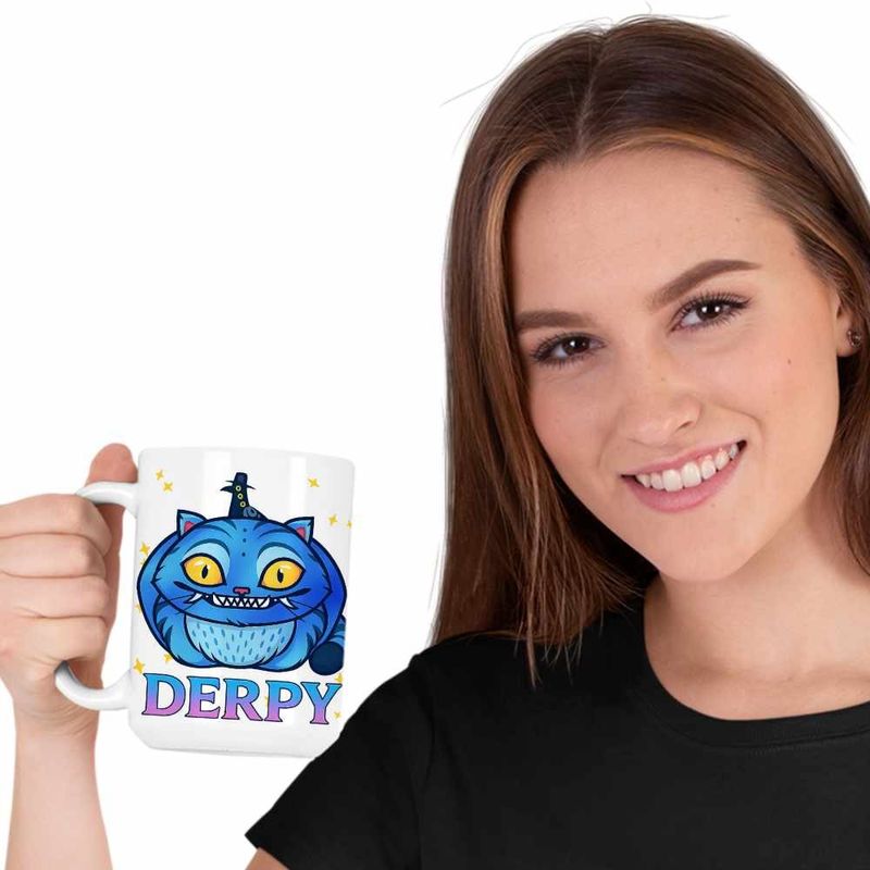 Casa si Gradina - Bucatarie si vesela - Cani si pahare - Cani si cesti - Cana Huntrix Derpy Pisica Demon Kpop CoolTrend, alba, 330ml - Infinity.ro