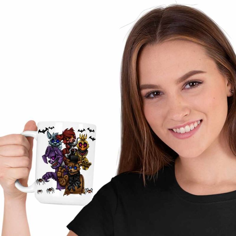 Casa si Gradina - Bucatarie si vesela - Cani si pahare - Cani si cesti - Cana Fnaf Horror Five Nights at Freddy Horror Halloween CoolTrend, alba, 330ml - Infinity.ro