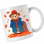 Casa si Gradina - Bucatarie si vesela - Cani si pahare - Cani si cesti - Cana Paddinton Toamna Frunze, CoolTrend, alba, 330ml - Infinity.ro