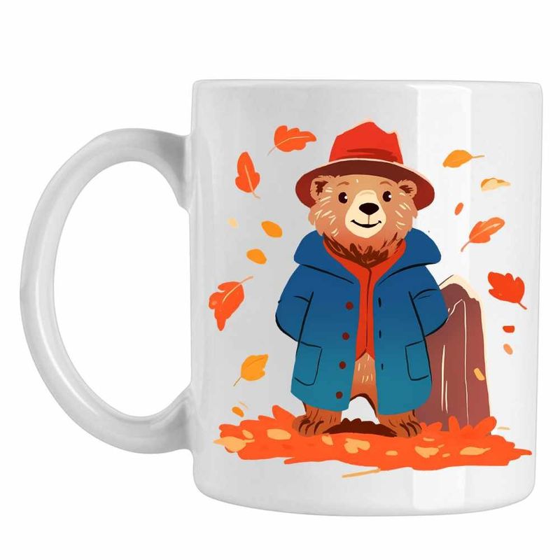 Casa si Gradina - Bucatarie si vesela - Cani si pahare - Cani si cesti - Cana Paddinton Toamna Frunze, CoolTrend, alba, 330ml - Infinity.ro
