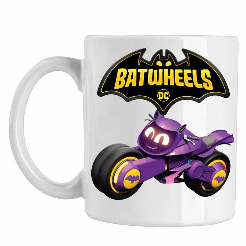 Casa si Gradina - Bucatarie si vesela - Cani si pahare - Cani si cesti - Cana Batwheels Bibi Batgirl Cycle Motocicleta Batman, CoolTrend, alba, 330ml - Infinity.ro