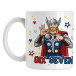 Casa si Gradina - Bucatarie si vesela - Cani si pahare - Cani si cesti - Cana Six Seven Thor 67 Marvel Superhero CoolTrend, alba, 330ml - Infinity.ro