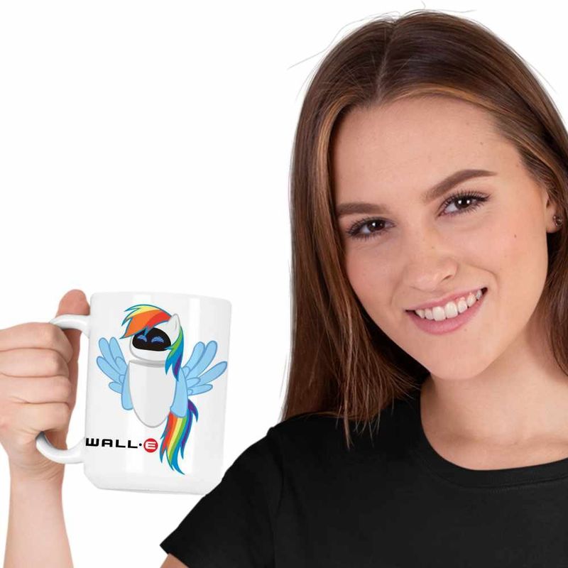 Casa si Gradina - Bucatarie si vesela - Cani si pahare - Cani si cesti - Cana Wall-E Robot Eve Unicorn Curcubeu Viitor CoolTrend, alba, 330ml - Infinity.ro