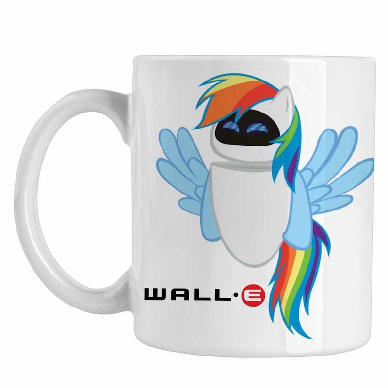 Casa si Gradina - Bucatarie si vesela - Cani si pahare - Cani si cesti - Cana Wall-E Robot Eve Unicorn Curcubeu Viitor CoolTrend, alba, 330ml - Infinity.ro
