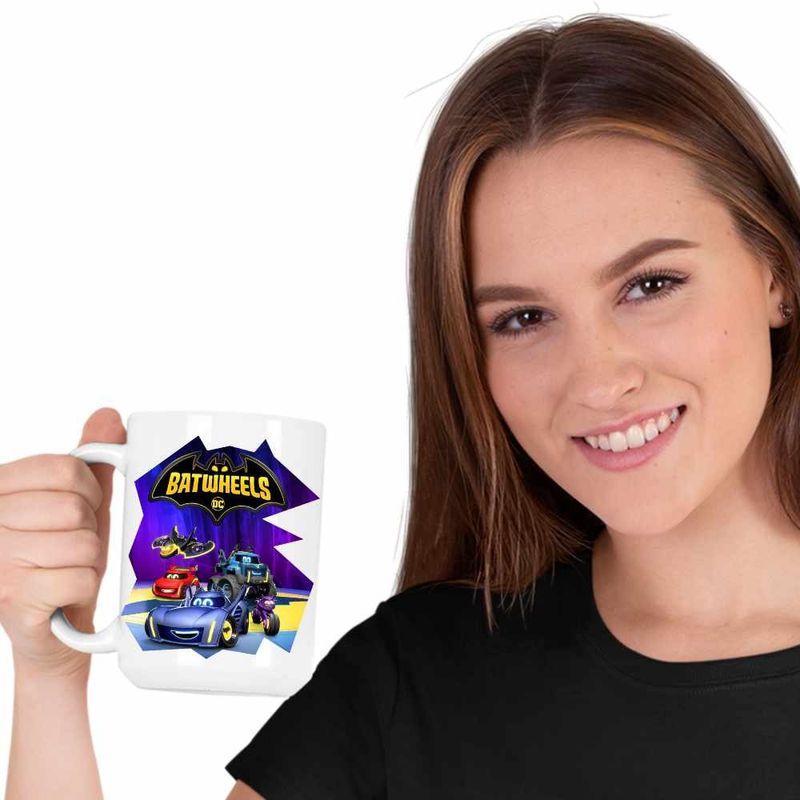 Casa si Gradina - Bucatarie si vesela - Cani si pahare - Cani si cesti - Cana Batwheels Dream Team Batroti Batman Robin, CoolTrend, alba, 330ml - Infinity.ro