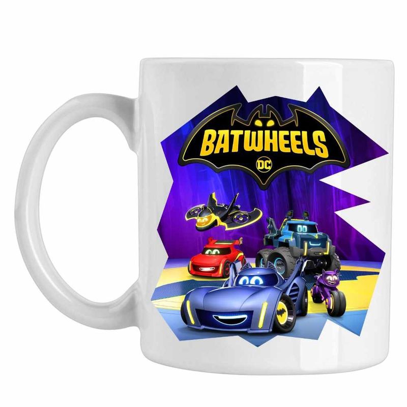Casa si Gradina - Bucatarie si vesela - Cani si pahare - Cani si cesti - Cana Batwheels Dream Team Batroti Batman Robin, CoolTrend, alba, 330ml - Infinity.ro