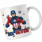Casa si Gradina - Bucatarie si vesela - Cani si pahare - Cani si cesti - Cana Six Seven Captain America 67 Marvel Superhero CoolTrend, alba, 330ml - Infinity.ro