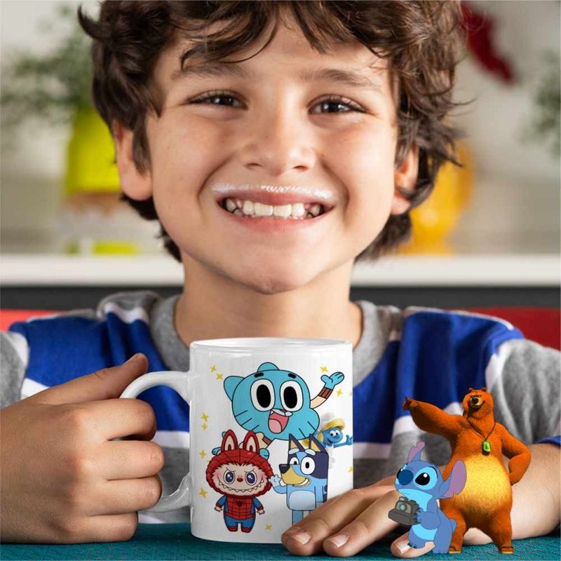 Casa si Gradina - Bucatarie si vesela - Cani si pahare - Cani si cesti - Cana Gumball Bluey Labubu CoolTrend, alba, 330ml - Infinity.ro