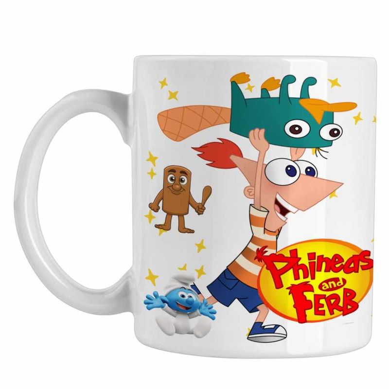 Casa si Gradina - Bucatarie si vesela - Cani si pahare - Cani si cesti - Cana Phineas si Ferb Dublat Perry Alearga CoolTrend, alba, 330ml - Infinity.ro