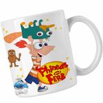 Casa si Gradina - Bucatarie si vesela - Cani si pahare - Cani si cesti - Cana Phineas si Ferb Dublat Perry Alearga CoolTrend, alba, 330ml - Infinity.ro