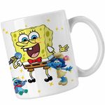 Casa si Gradina - Bucatarie si vesela - Cani si pahare - Cani si cesti - Cana Sponge Bob Canta Microfon Desen Animat SpongeBob CoolTrend, alba, 330ml - Infinity.ro