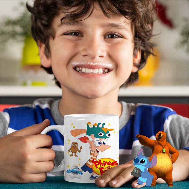 Casa si Gradina - Bucatarie si vesela - Cani si pahare - Cani si cesti - Cana Phineas si Ferb Dublat Perry Alearga CoolTrend, alba, 330ml - Infinity.ro