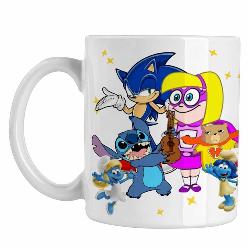 Casa si Gradina - Bucatarie si vesela - Cani si pahare - Cani si cesti - Cana Hamster Gretel Sonic Stitch CoolTrend, alba, 330ml - Infinity.ro