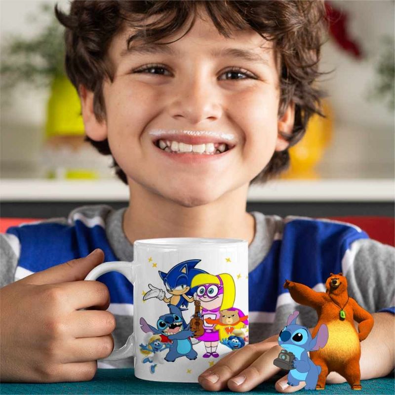 Casa si Gradina - Bucatarie si vesela - Cani si pahare - Cani si cesti - Cana Hamster Gretel Sonic Stitch CoolTrend, alba, 330ml - Infinity.ro