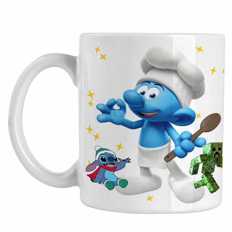 Casa si Gradina - Bucatarie si vesela - Cani si pahare - Cani si cesti - Cana Strumfii Bucatarul Chef CoolTrend, alba, 330ml - Infinity.ro