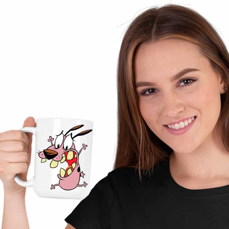 Casa si Gradina - Bucatarie si vesela - Cani si pahare - Cani si cesti - Cana Courage the Cowardly Dog Beagle Catel Speriat, CoolTrend, alba, 330ml - Infinity.ro