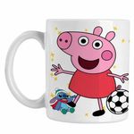Casa si Gradina - Bucatarie si vesela - Cani si pahare - Cani si cesti - Cana Purcelusa Peppa Fotbal CoolTrend, alba, 330ml - Infinity.ro