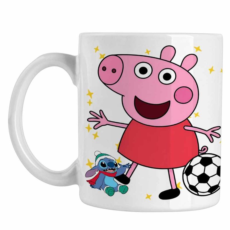 Casa si Gradina - Bucatarie si vesela - Cani si pahare - Cani si cesti - Cana Purcelusa Peppa Fotbal CoolTrend, alba, 330ml - Infinity.ro
