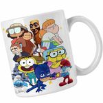 Casa si Gradina - Bucatarie si vesela - Cani si pahare - Cani si cesti - Cana StuGo Tung Sahur Lemingi Bunica Green Maimuta George Eroi Pijama CoolTrend, alba, 330ml - Infinity.ro