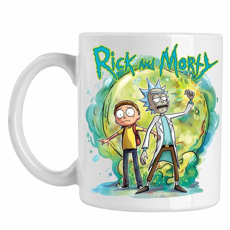 Casa si Gradina - Bucatarie si vesela - Cani si pahare - Cani si cesti - Cana Rick and Morty Planete Spatiu, CoolTrend, alba, 330ml - Infinity.ro