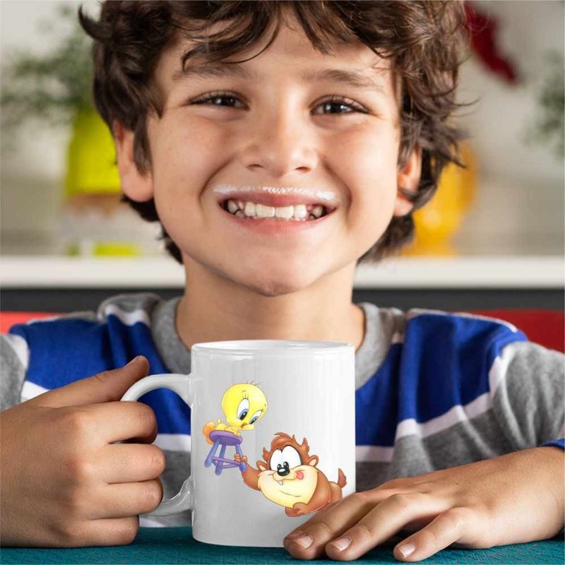 Casa si Gradina - Bucatarie si vesela - Cani si pahare - Cani si cesti - Cana Taz Tweety Diavol Chibi Bebelusi, CoolTrend, alba, 330ml - Infinity.ro