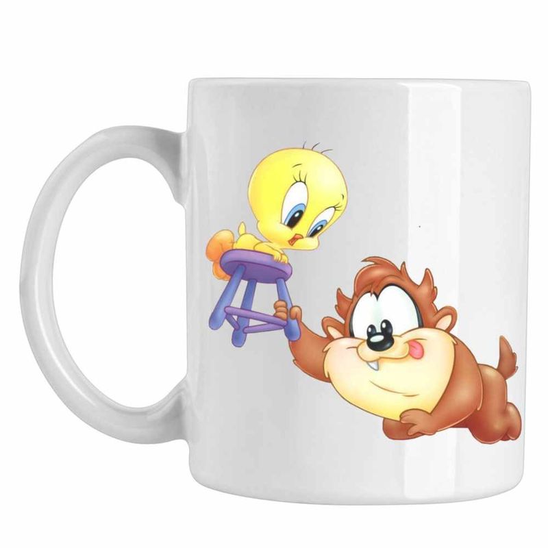 Casa si Gradina - Bucatarie si vesela - Cani si pahare - Cani si cesti - Cana Taz Tweety Diavol Chibi Bebelusi, CoolTrend, alba, 330ml - Infinity.ro