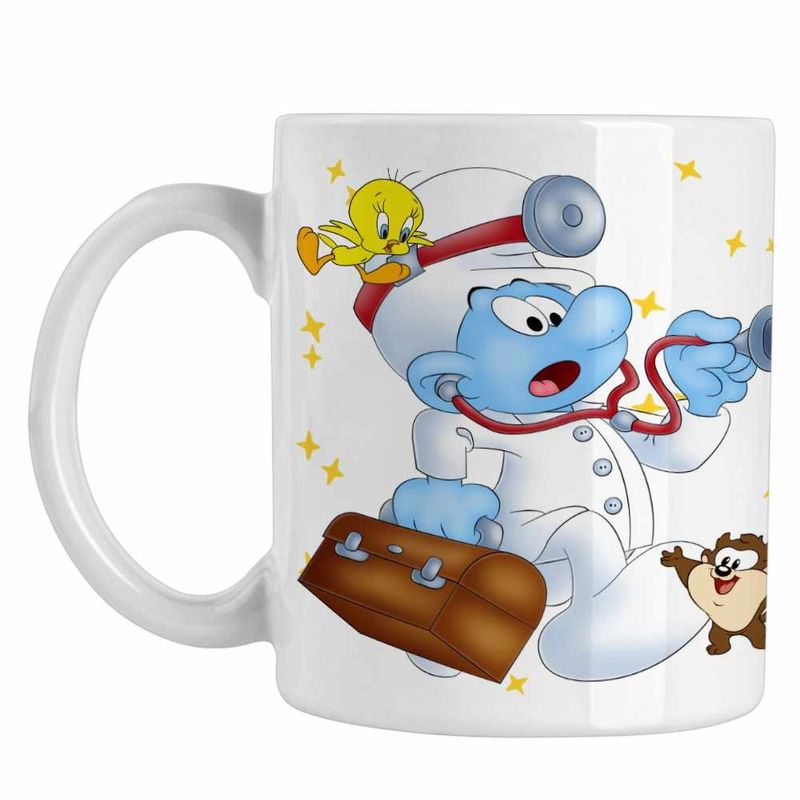 Casa si Gradina - Bucatarie si vesela - Cani si pahare - Cani si cesti - Cana Doctorul Strumfii Urgenta Medic CoolTrend, alba, 330ml - Infinity.ro