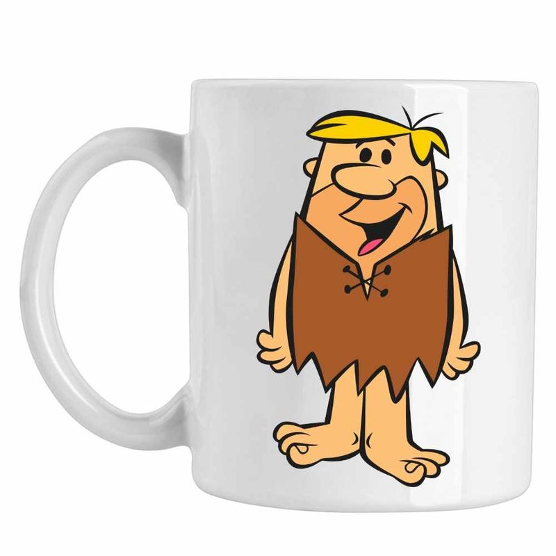 Casa si Gradina - Bucatarie si vesela - Cani si pahare - Cani si cesti - Cana Familia Flintstone Barney Rubble Epoca de Piatra, CoolTrend, alba, 330ml - Infinity.ro