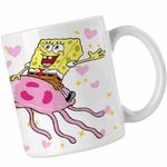 Casa si Gradina - Bucatarie si vesela - Cani si pahare - Cani si cesti - Cana Spongebob Pantaloni Patrati Calare Meduza CoolTrend, alba, 330ml - Infinity.ro